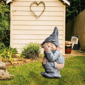 Cute Garden Sculpture Ornament  Dwarf  Boy