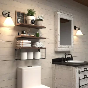 3 Set Wood Farmhouse Floating Shelf